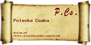 Polevka Csaba névjegykártya